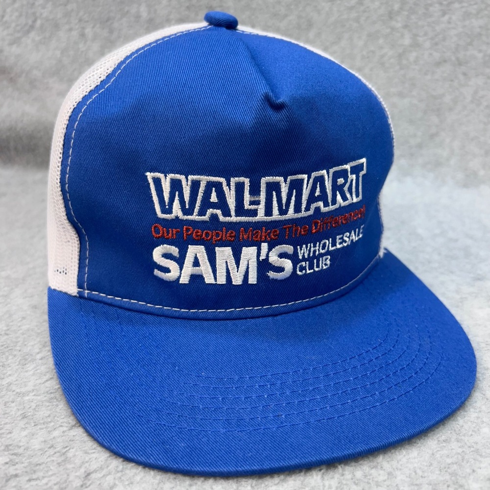 Walmart Sam's Club Mens Blue Unbranded Trucker Hat Snapback Logo OSFM